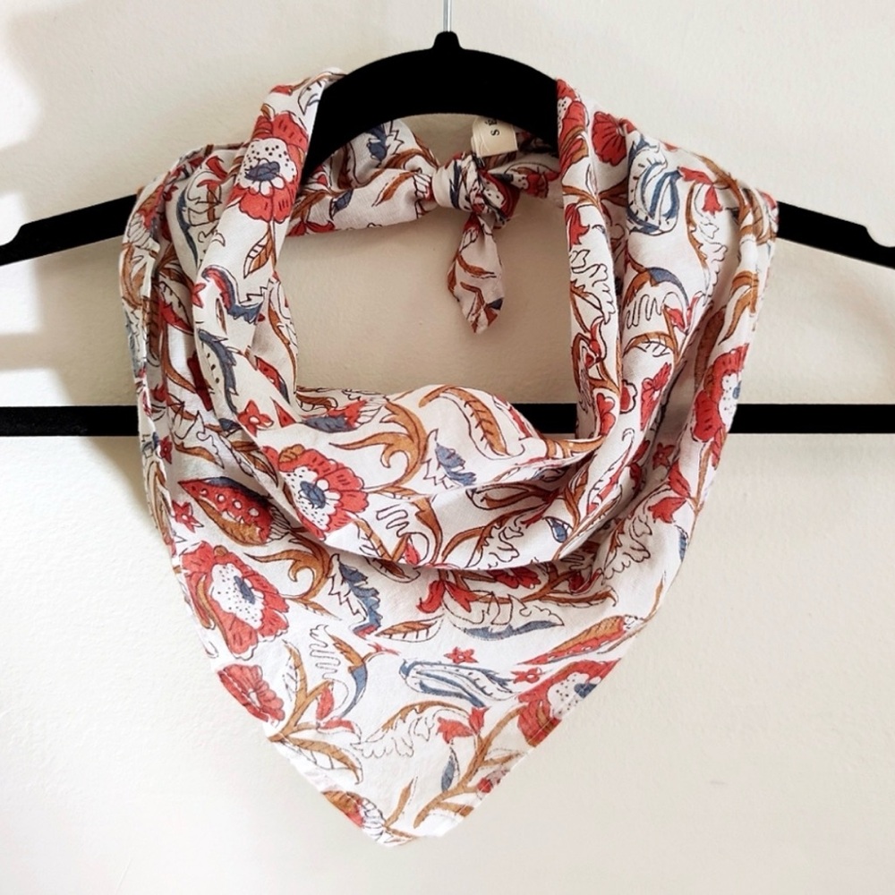 SEZANE Paisley Floral Cotton Scarf